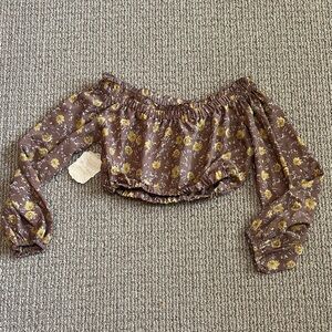 Altar'd State Brown Floral Crop Top